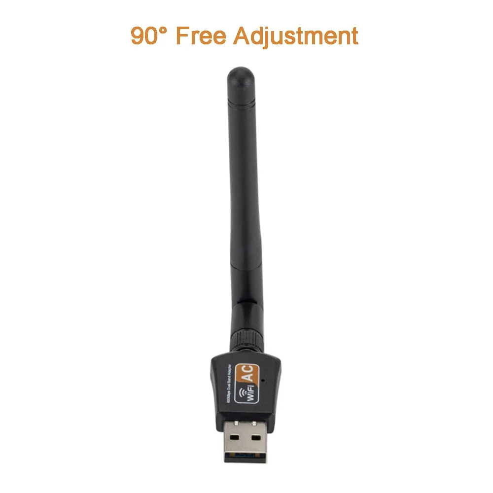 802.11AC ثنائي النطاق 600Mbps لاسلكي USB واي فاي محول دونغل لنظام التشغيل Windows لأجهزة Mac 2.4 جيجا هرتز/5 جيجا هرتز 2DBi هوائي لأجهزة الكمبيوتر المحمول المكتبية