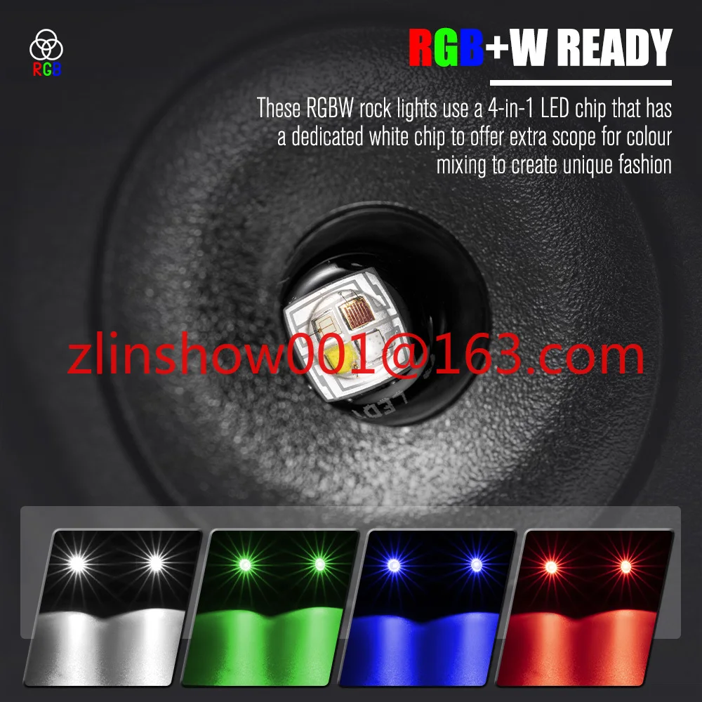 8 PCS 8 Pods 4x4 Off Road Multicolor Impermeable APP Control Modo de música Underglow LED RGBW Rock Lights