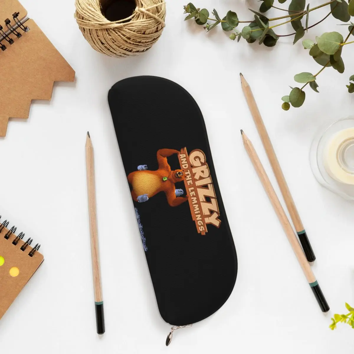 

Grizzy And Lemmings Pencil Case Pen Holder Storage Stationery Supplies Large Capacity Pen Box Pencil Bag for Boy Girl Gifts