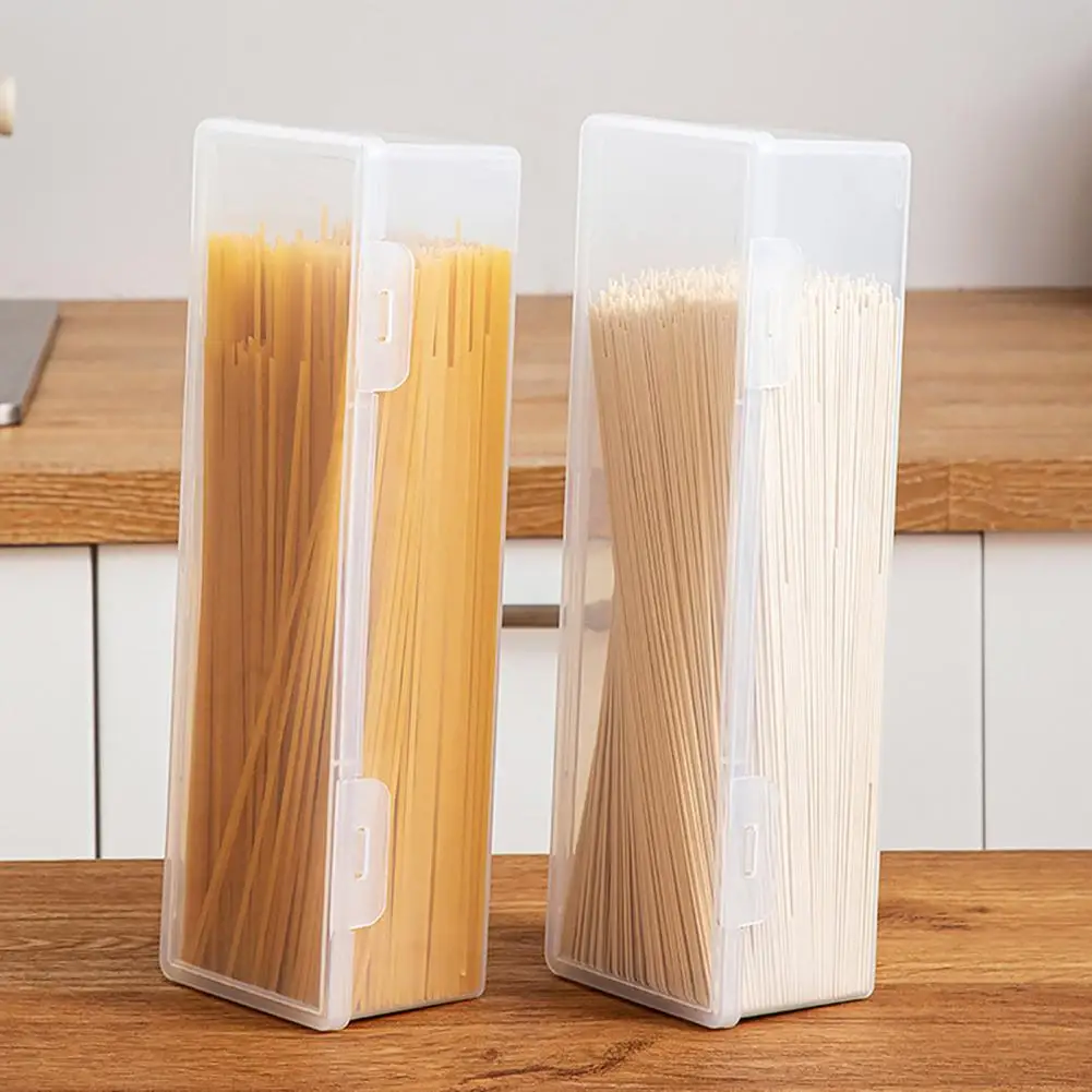 1560 ml Spaghetti Box Lid Large Capacity Fresh Keeping Transparent Box Multi functional Storage Food Grade Kitchen Supplies