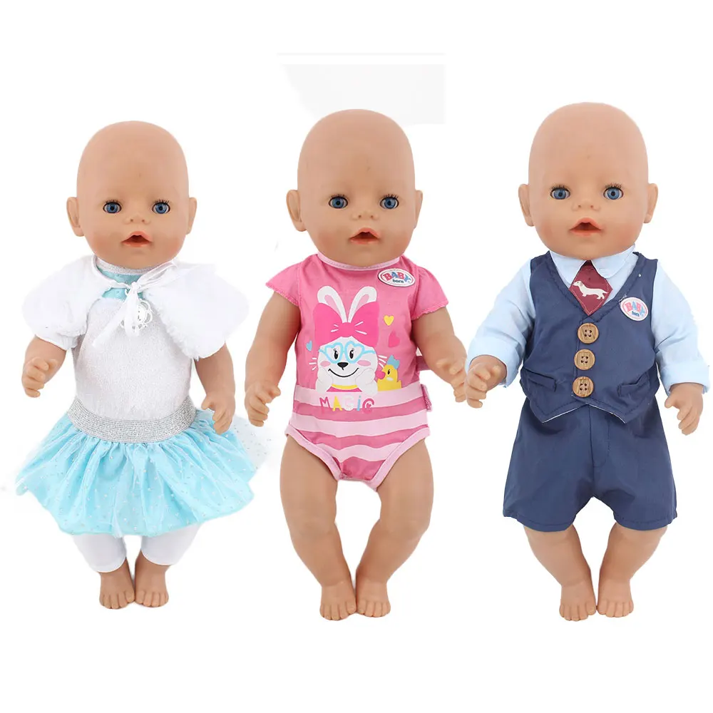 3 Stück in 1, 2024 Neuer Anzug für 17-Zoll-Baby-Reborn-Puppe 43 cm Babypuppenkleidung, Puppenzubehör.