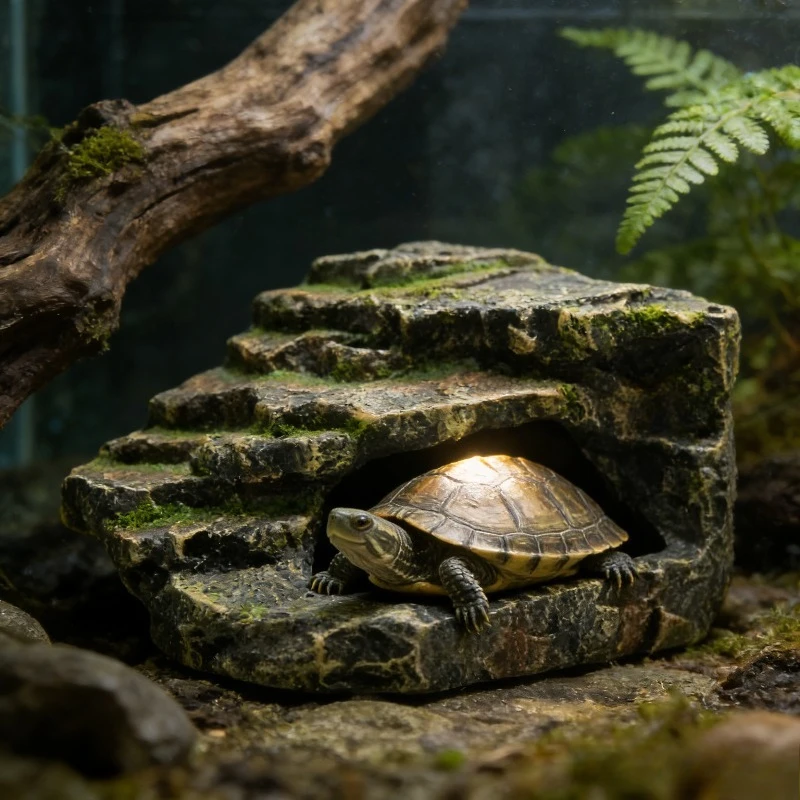 

Turtle Basking Platform Ramp Ladder Resting Stone Hide Cave for Aquarium Decoration High Water Level Tank Habitat Accessory