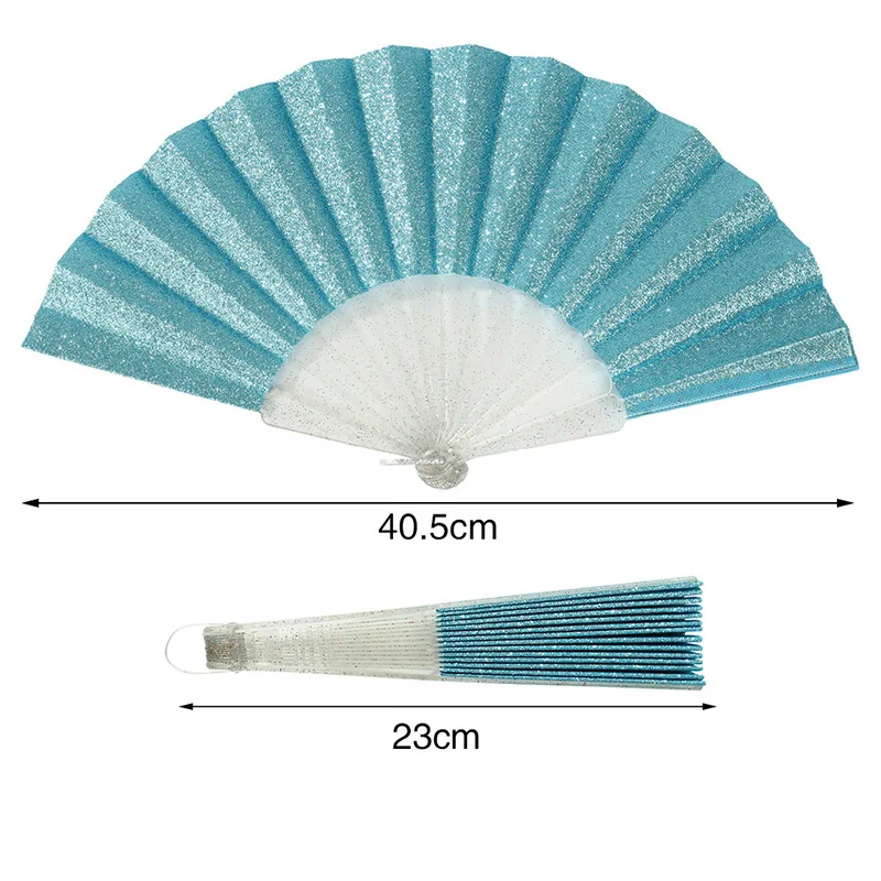 10pcs Portable Folding Fan Glitter Sparkle Handheld Party Decoration Favor Dancing Cosplay Gift Fans Wedding Supplies