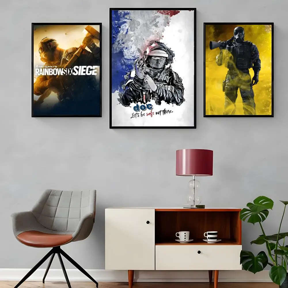 توم C-كلانسي قوس قزح ستة الحصار فيلم اللوحة الخط قماش المشارك مقاوم للماء ودائم ديكور جدران مثالي لكل مساحة