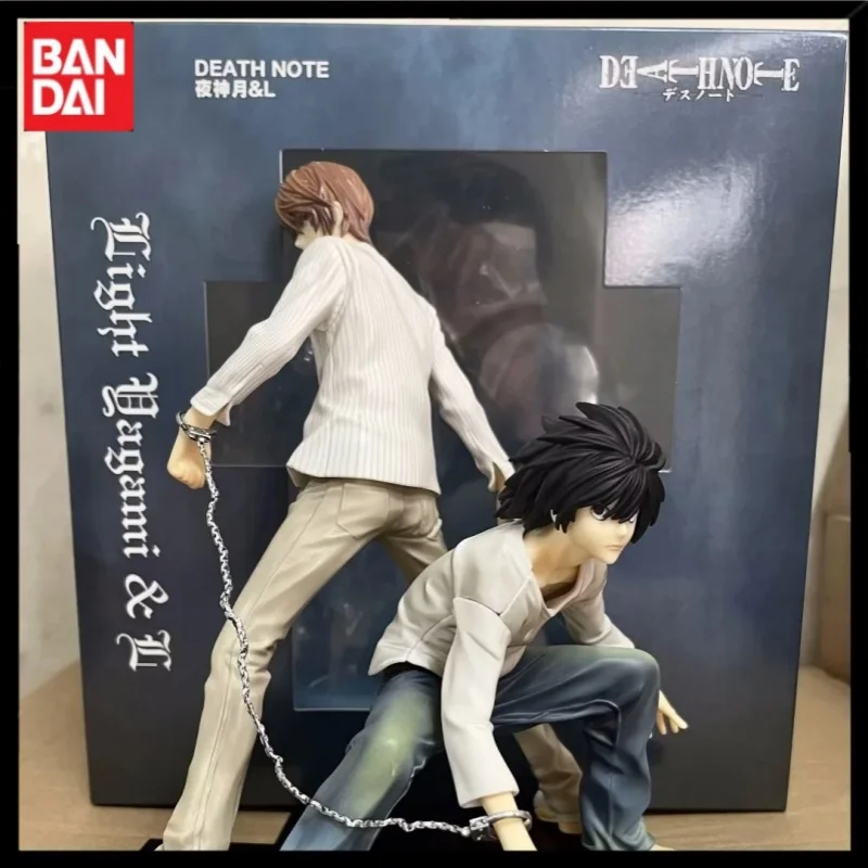 New 22cm Death Note Anime Figure Gk Yagami Light & L Combination Model Statue Pvc Scene Decoration Desktop Decoration Toy Gift