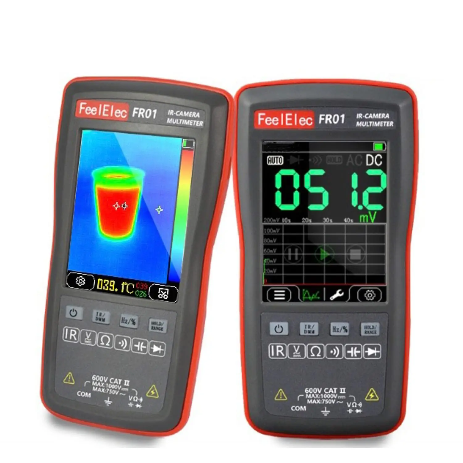 FR01 FR01A FR01B FR01C Thermal Imaging Multimeter IR-Camera DC AC Voltage Current Capacity Diode Profession Digital Thermography