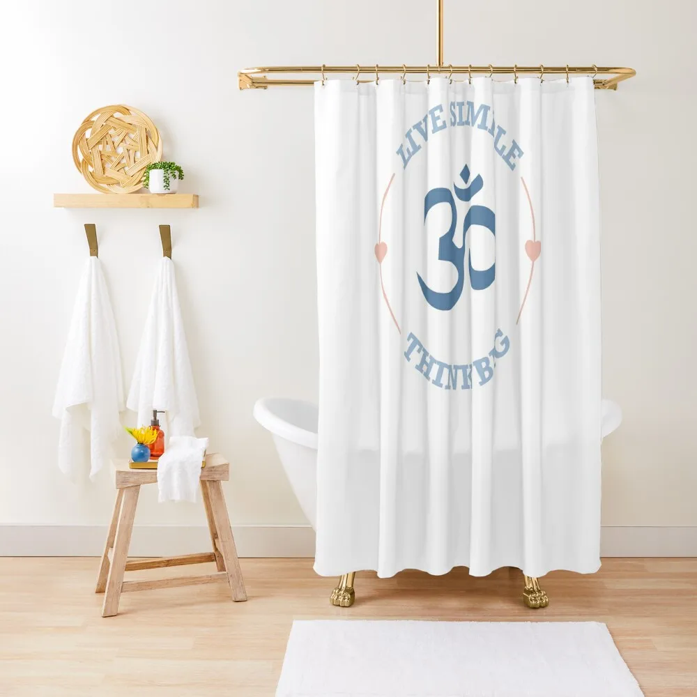 

Live Simple Think Big Shower Curtain Bathroom Fabric Anime Shower Waterproof Fabric Bathroom Bathroom Accessory Curtain
