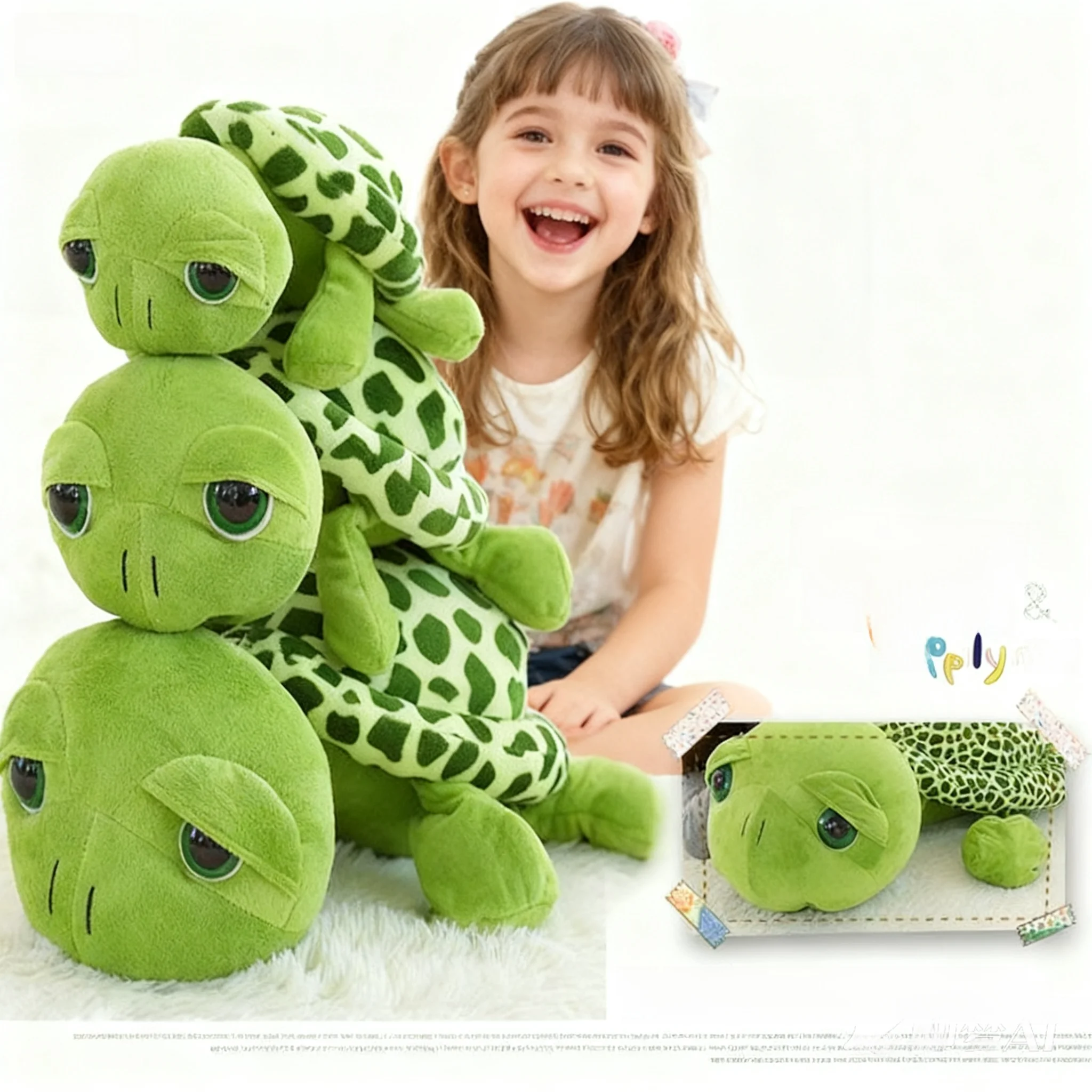 

Очаровательная плюшевая игрушка морской черепахи, ультрамягкая реалистичная мягкая игрушка с детальным дизайном ракушки, идеальный подарок на тему океана для детей