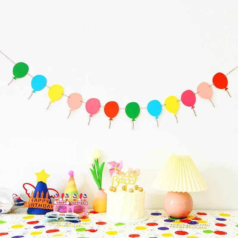 Influencer-Geburtstagsdekoration: Banner, Flaggen und Dekorationen für die erste Geburtstagsfeier von Kindern mit dreieckigen Flaggen – Detail 5