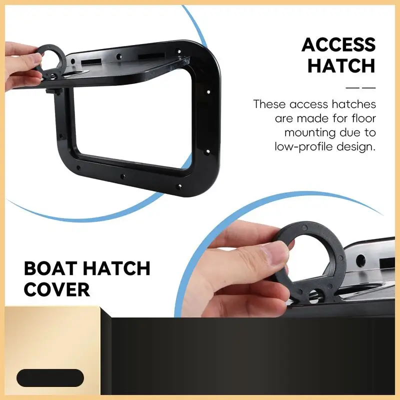 

Marine Deck Plate Access Cover Pull Out Inspection Hatch With Latch For Boat Kayak Canoe, 14.96 X 11.02 Inch / 380 X 280Mm -Blac