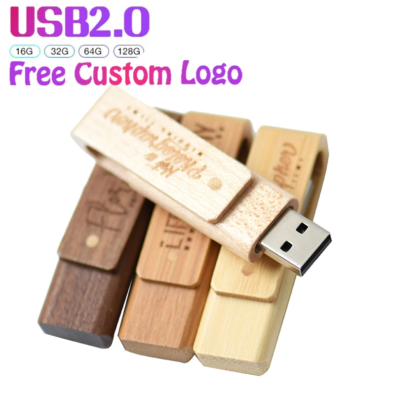 

Флэш-накопитель USB 2.0 с бесплатным логотипом, портативный деревянный флэш-накопитель, подарочная коробка реальной емкости, карта памяти 64 ГБ/32 ГБ/16 ГБ/8 ГБ/4 ГБ U-диск