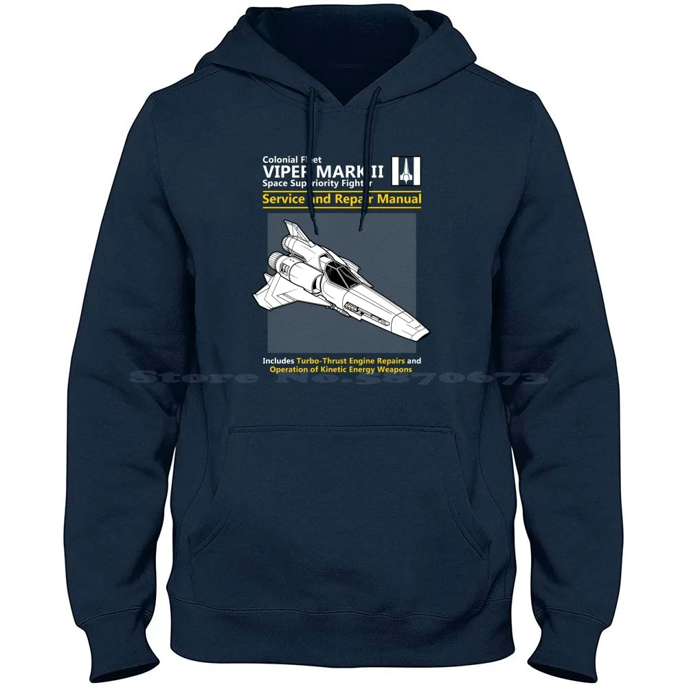 Viper Mark Ii Service And Repair Manual 100% Pure Cotton Hoodie Tshirt Sci Fi Starfighter Spaceship Cylons Science Fiction