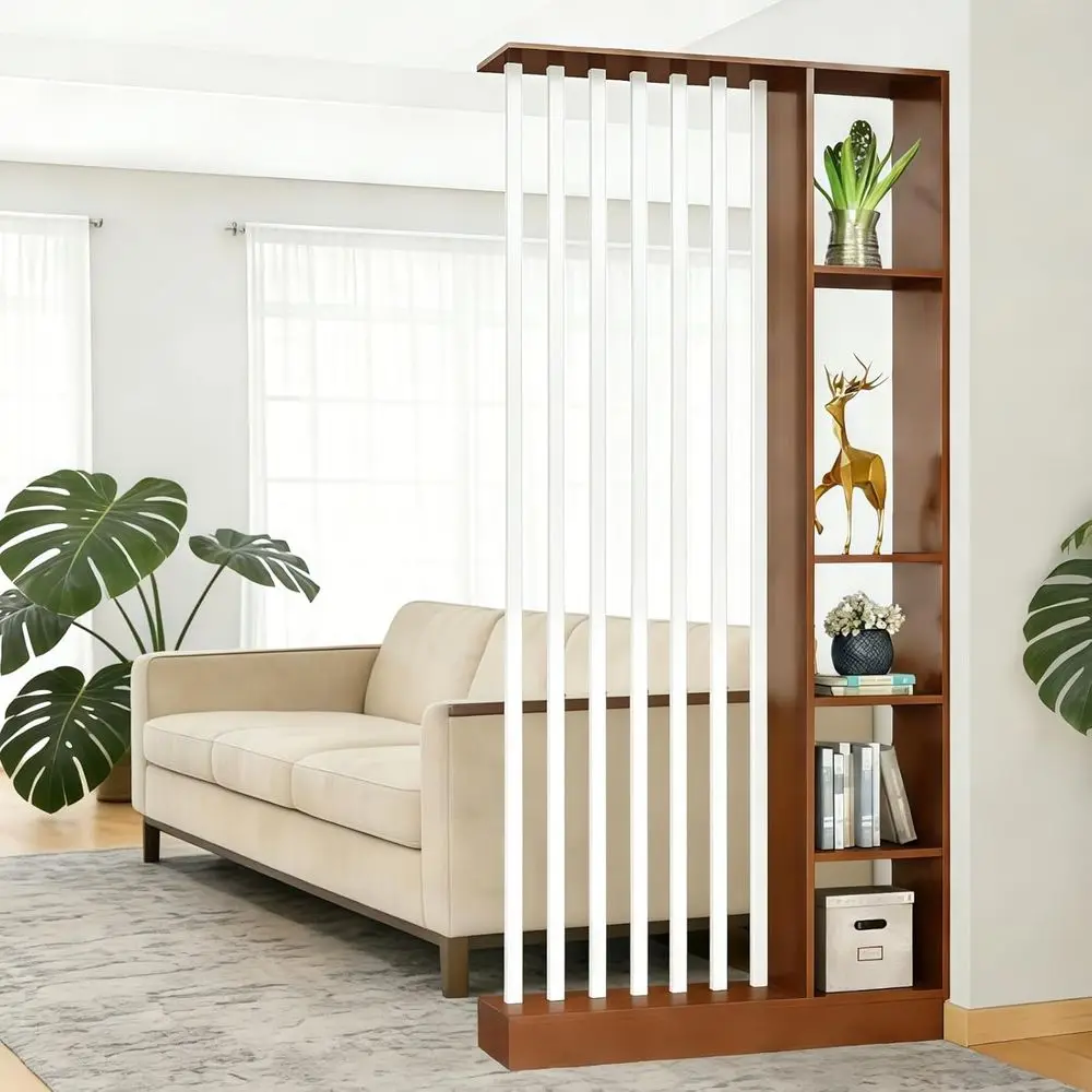 

Room Divider with Storage Shel - loor to Ceiling reestanding Privacy Partition Wall,ern Column Sn or Living Room Bedroom Oice Te