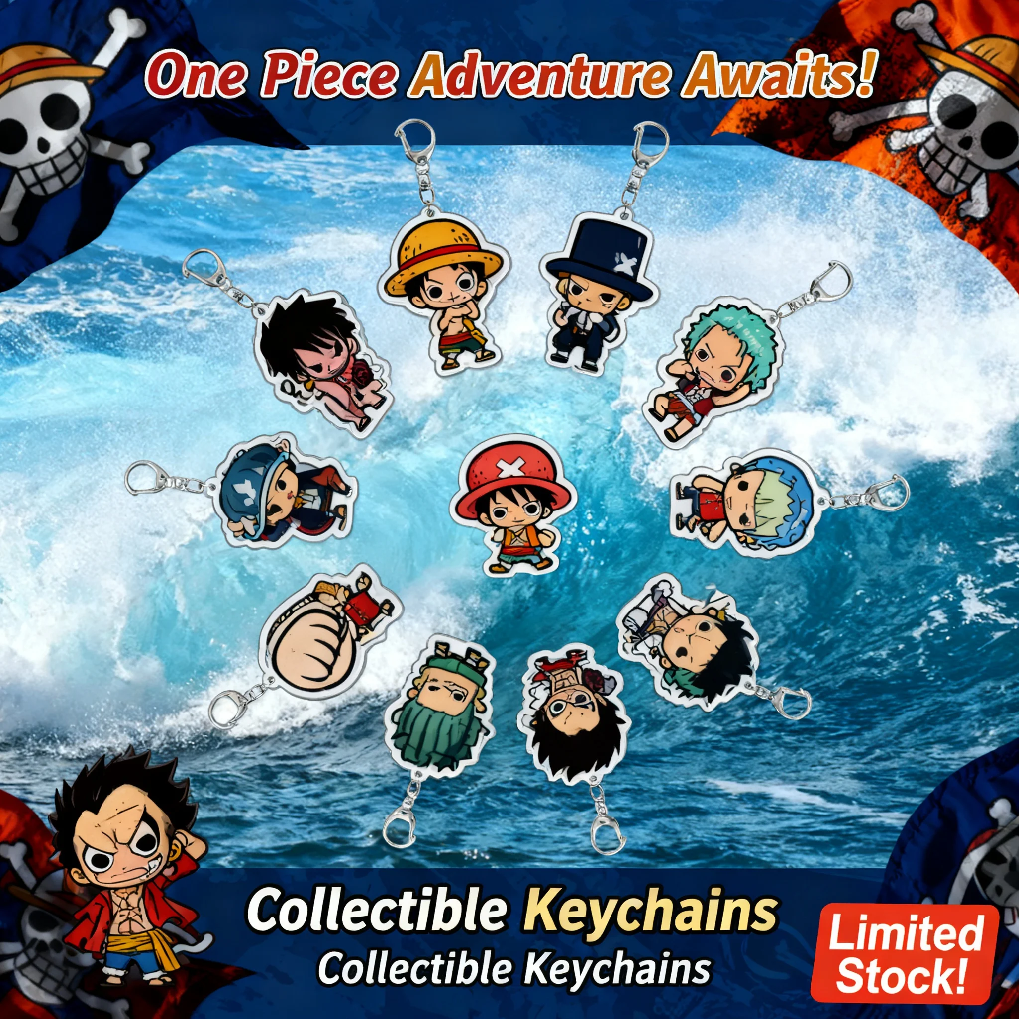 

One Piece Anime Acrylic Keychain Luffy Roronoa Zoro Backpack Pendant Layered Design Acrylic Keychain Anime Keychain Keychain
