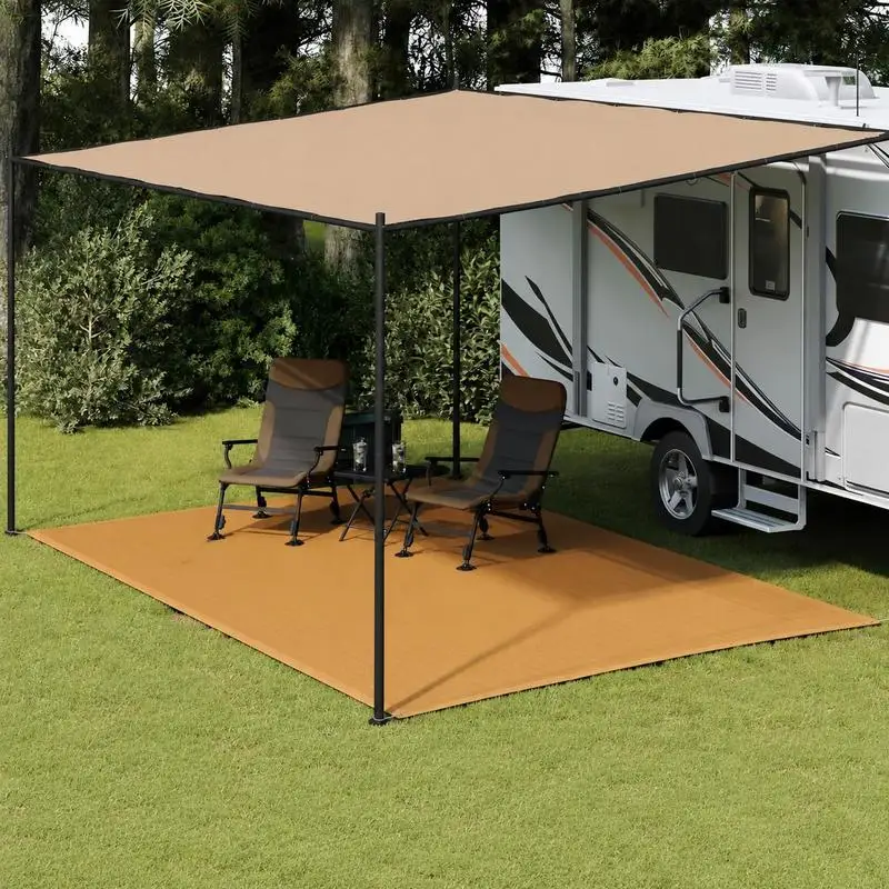 Tapis de camping respirant 3 × 6 m en PEHD – sable