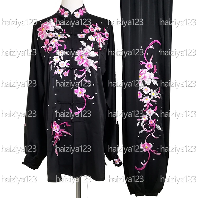 

Униформа Тайчи с вышитыми цветами, наряд Тайцзи quan, одежда для кунг-фу, костюм для боевых искусств для мужчин, женщин, девочек, мальчиков, детей, взрослых, унисекс