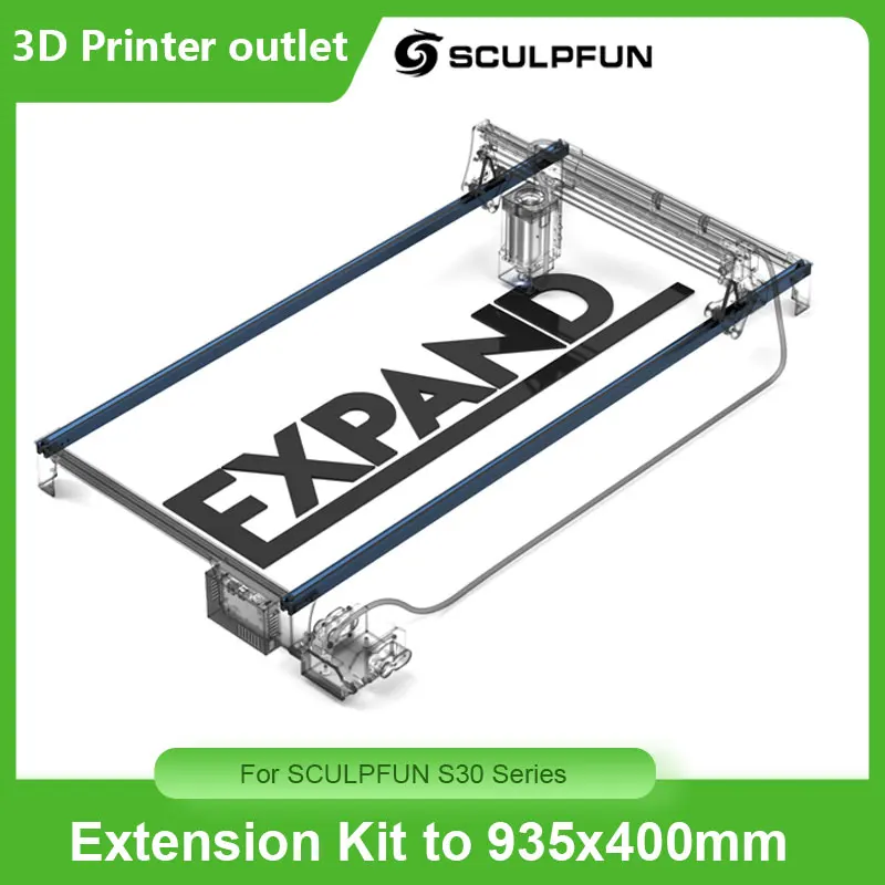 SCULPFUN S30 Series Engraving Area Expansion Kit Y-axis Extension Kit to 935x400mm V Slot Aluminum Shaft Directly Installed