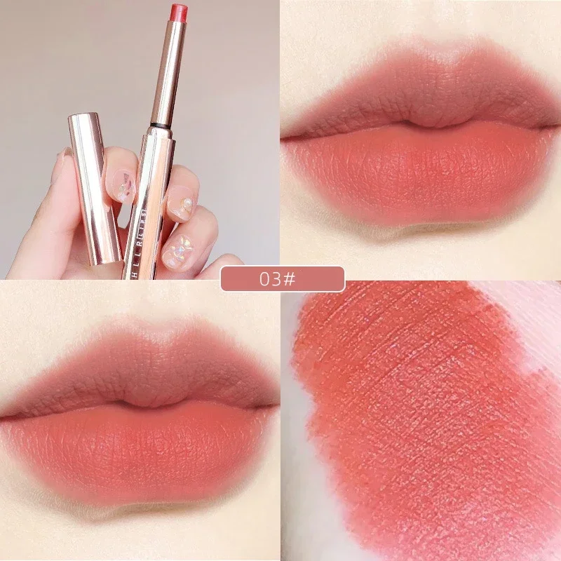 قلم أحمر شفاه غير لامع يدوم طويلاً مقاوم للماء ملمع شفاه مثير أحمر بني سائل مخملي ملمع شفاه مستحضرات تجميل كورية مكياج كوسيميائيكا