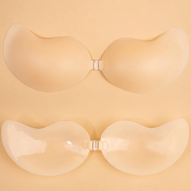 Reusable Silicone Nipple Covers Women Mango Shaped Self Adhesive Bra Strapless Push-Up Bralette Invisible Breast Petals Lingerie