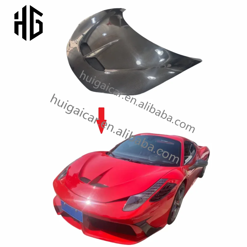 

Tuning Parts Speciale Style Body Kits Car Bumper Carbon Fiber Hood For 458 Front Hood Engine Covers