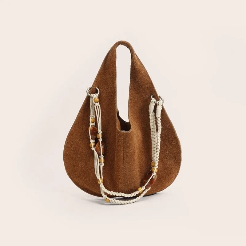 

Fashionable Brand Shoulder Bag Light Luxury Retro Nubuck Leather Crossbody Bags Creative Trendy Handbag New Premium Women's Bags