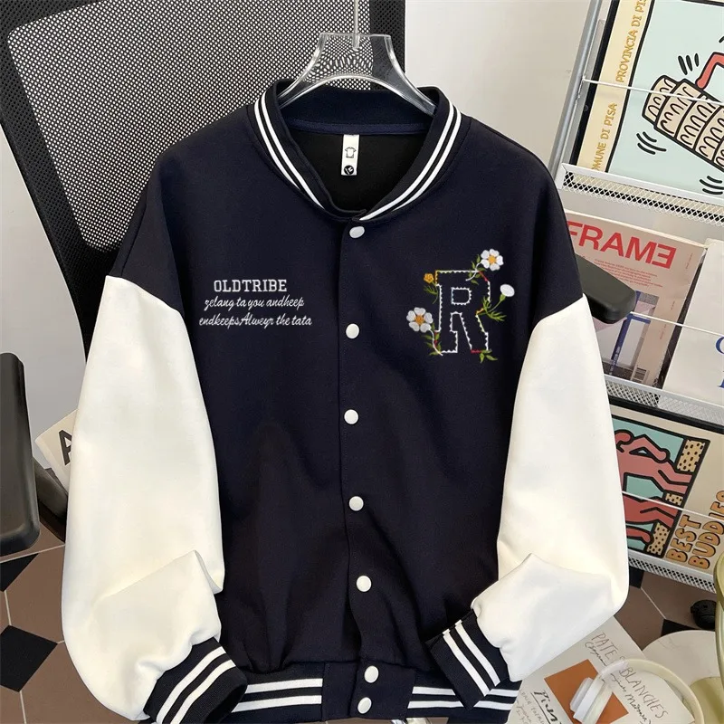 Men Women High-quality Casual Jacket Black American-style Baseball Jackets Embroidered Graphic Tops Autumn Outdoor Sports Coats