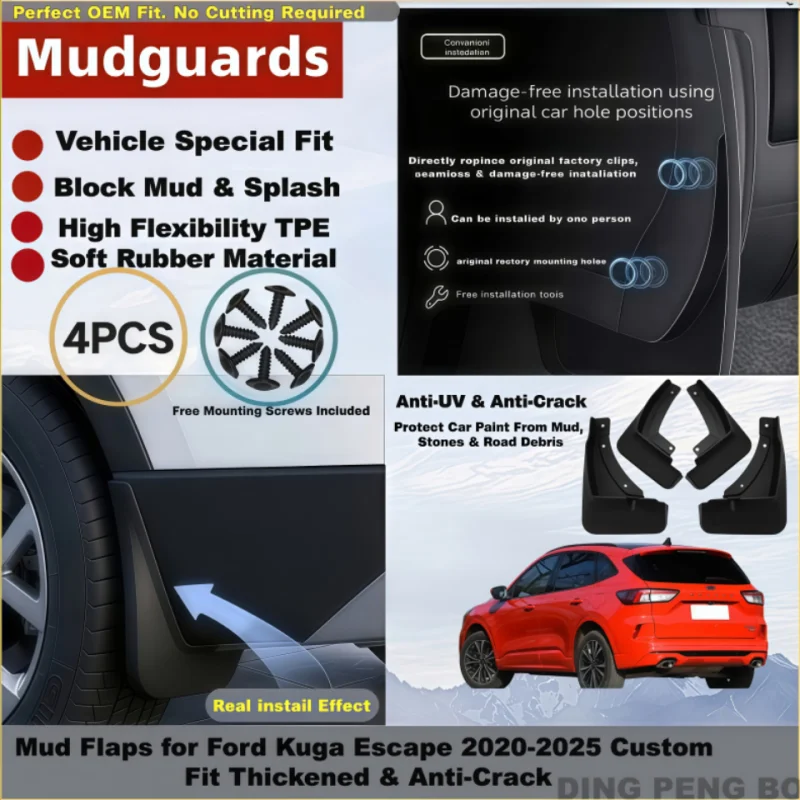 FOR Ford KUGA Escape CX482 2020-2023 Mudguards Fender Mudflaps Car Accessories Mud Flap Guard Splash Mudguard Front Rear 4p