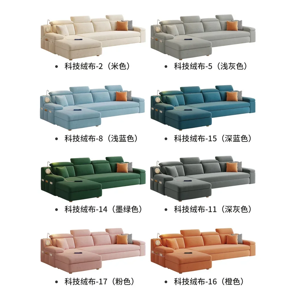 Sofa bed folding dual-purpose small apartment living room simple modern multi-functional straight row princess storage pull