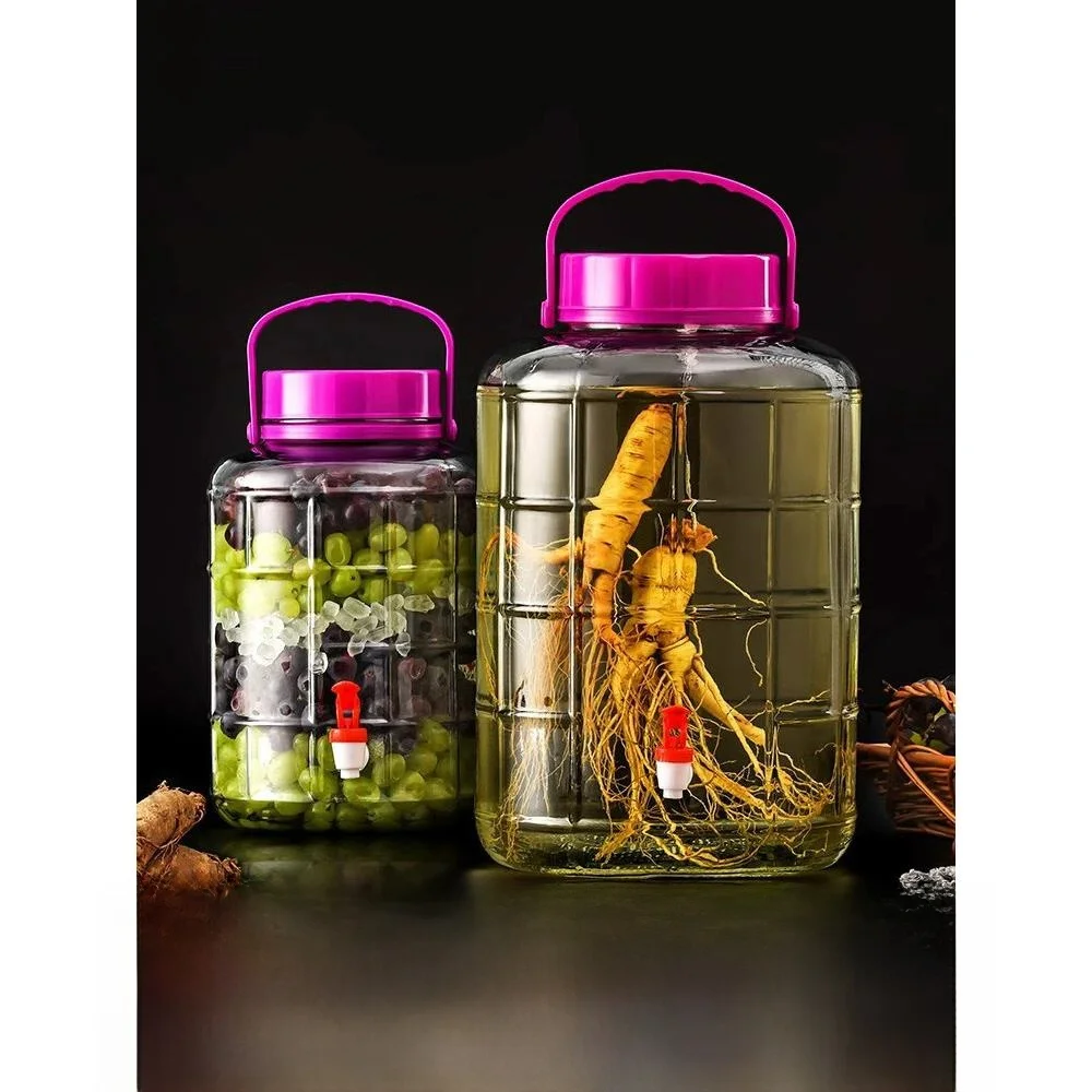 Botella de Vidrio de Grado Alimenticio Sellable para Uso Doméstico, Botella Vacía para Vino de Ciruela, Recipiente de Fermentación para Acampar al Aire Libre, Picnic, Barbacoa