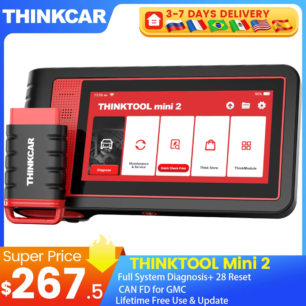 

THINKCAR Thinktool Mini/THINKTOOL Mini 2 OBD2 Diagnostic Tool All System Diagnosis Auto Scanner ECU Coding/Active Test CANFD