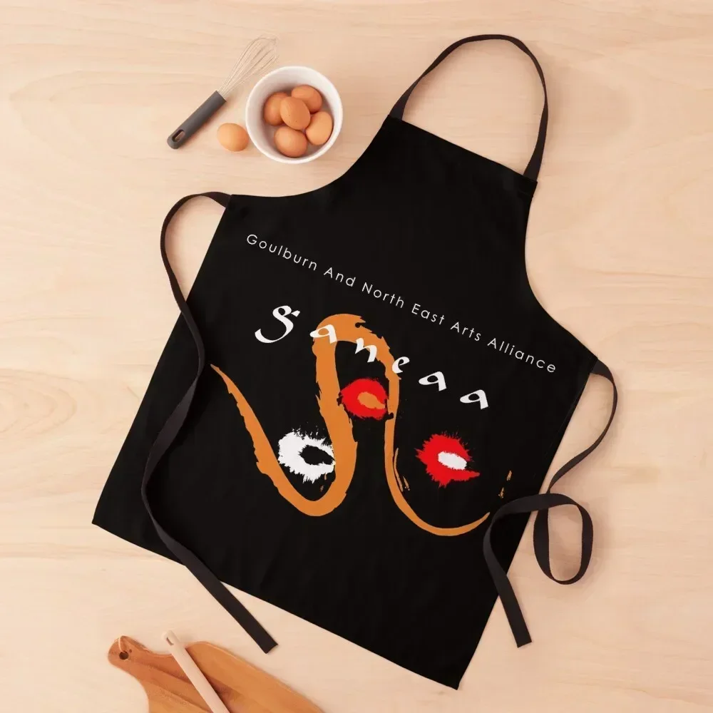 

GANEAA Logo Black Background Apron kitchen clothes Korean Children'S Kitchen Supplies Idea Goods Apron