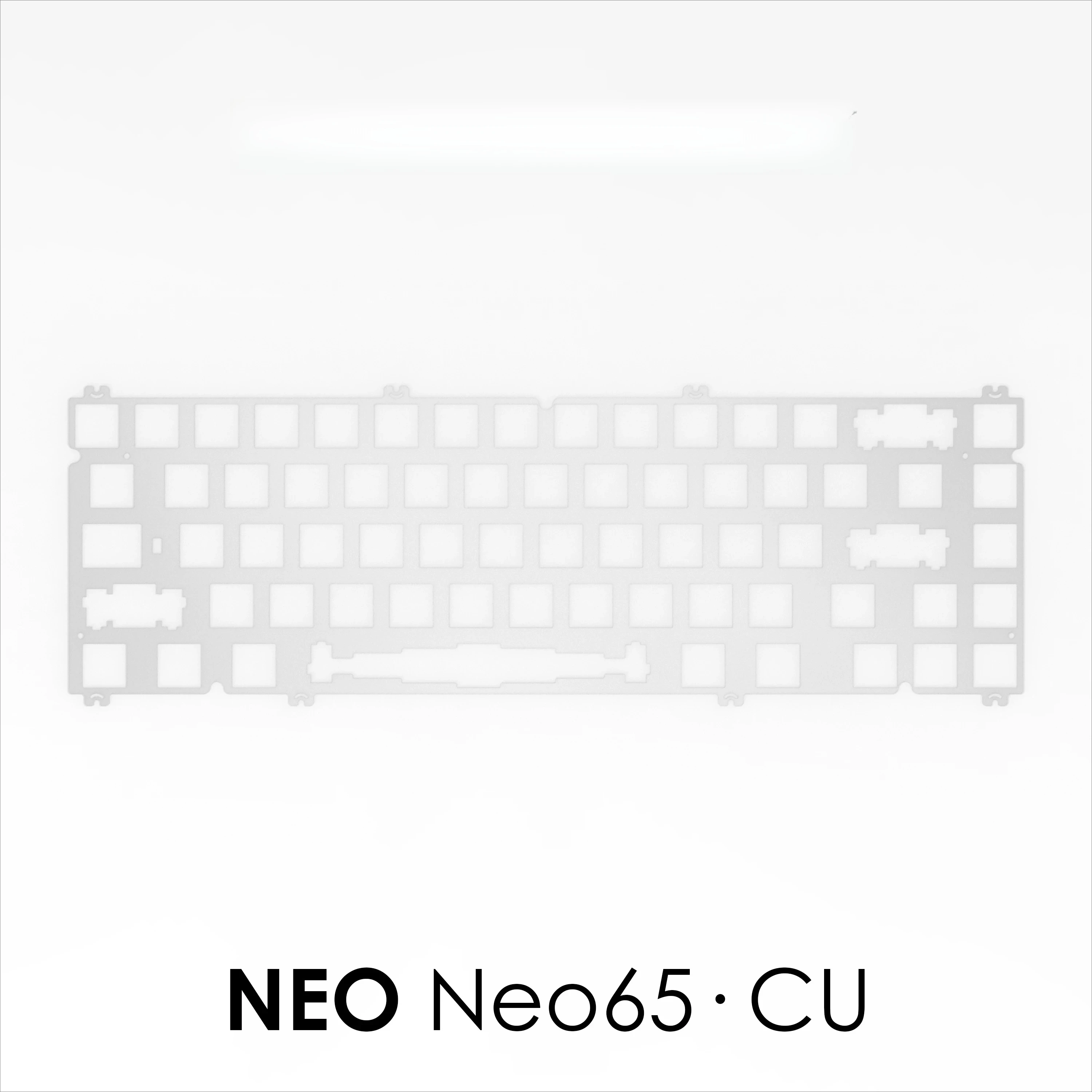 Płytka klawiatury Neo65CU, mosiądz, CF, PC, PP, FR4, aluminium (do montażu na płytce PCB za pomocą śrub i stabilizatora montowanego na płycie). — zdjęcie produktu 4