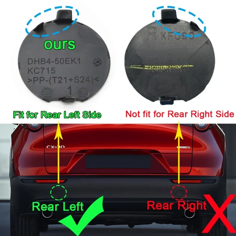 Front Rear Bumper Towing Eye Hook Cover Trailer Cap Lid For Mazda CX30 CX-30 2020 2021 2022 2023