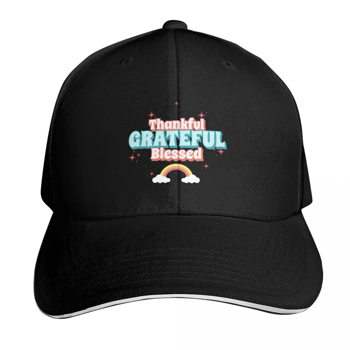 Thankful Grateful Blessed Baseball Cap Streetwear Hip Hop Trendy Vintage Retro Embroidered Lightweight Packable