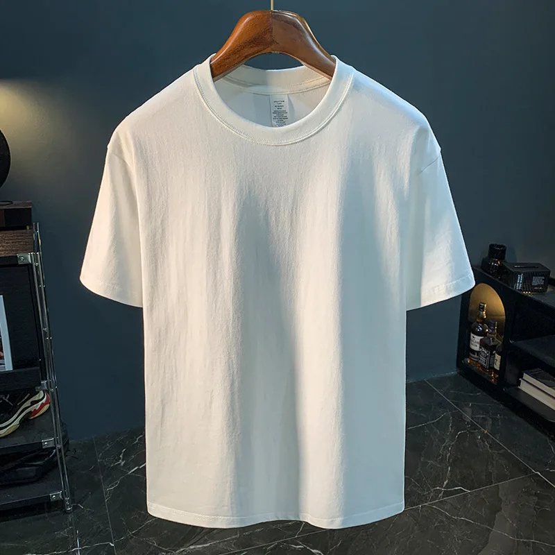 2024summer short sleeve T-shirt MEN'S thin solid color MEN'S stretch breathable and simple versatile casual fit top