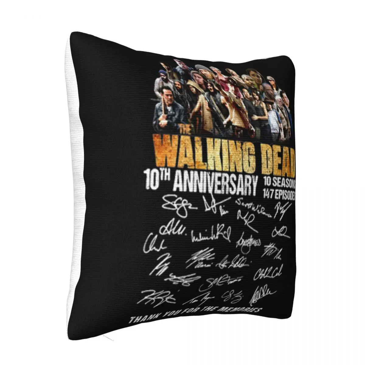 The Walking Dead 10Th Anniversary Thank You For The Memories Natural Farmhouse Colour Pillow Case