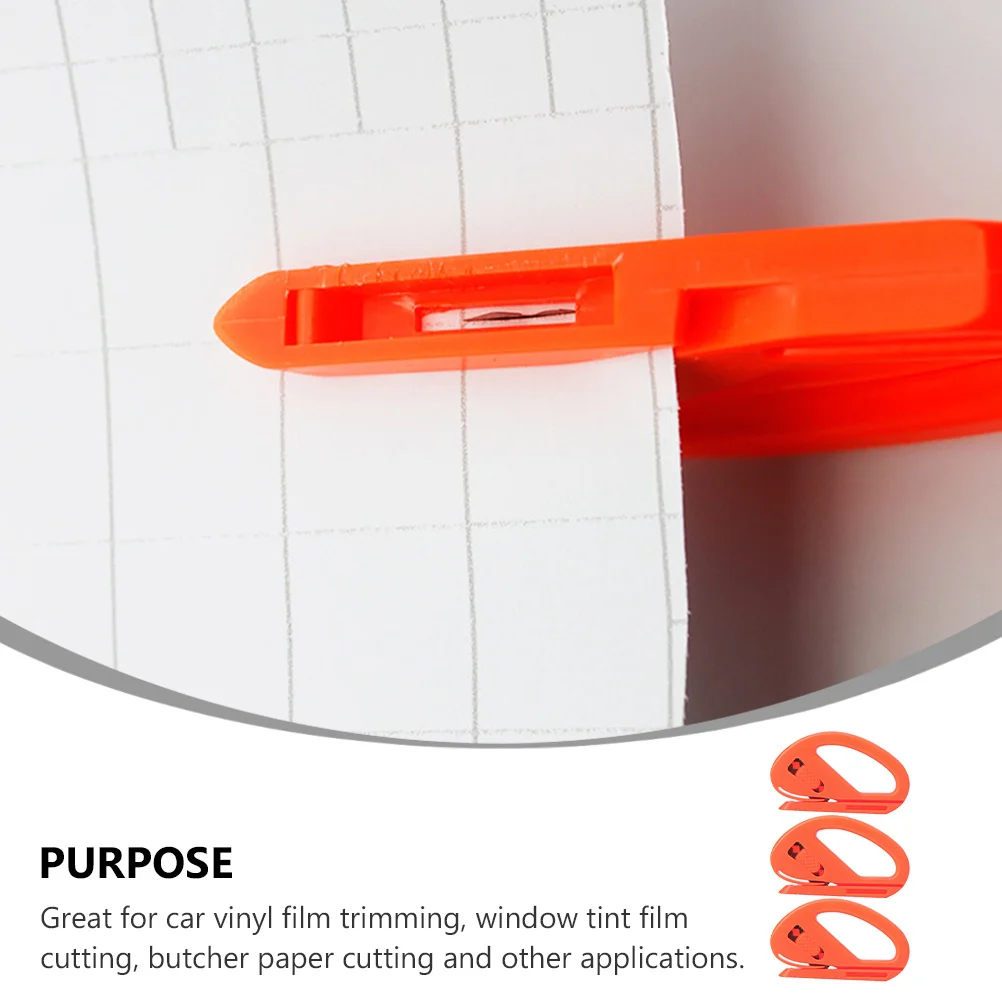 3Pcs Safety Vinyl Film Cutter Compact Lightweight Cutter for Window Tint Vinyl Film Cutting Tool Safety Cutting Tool