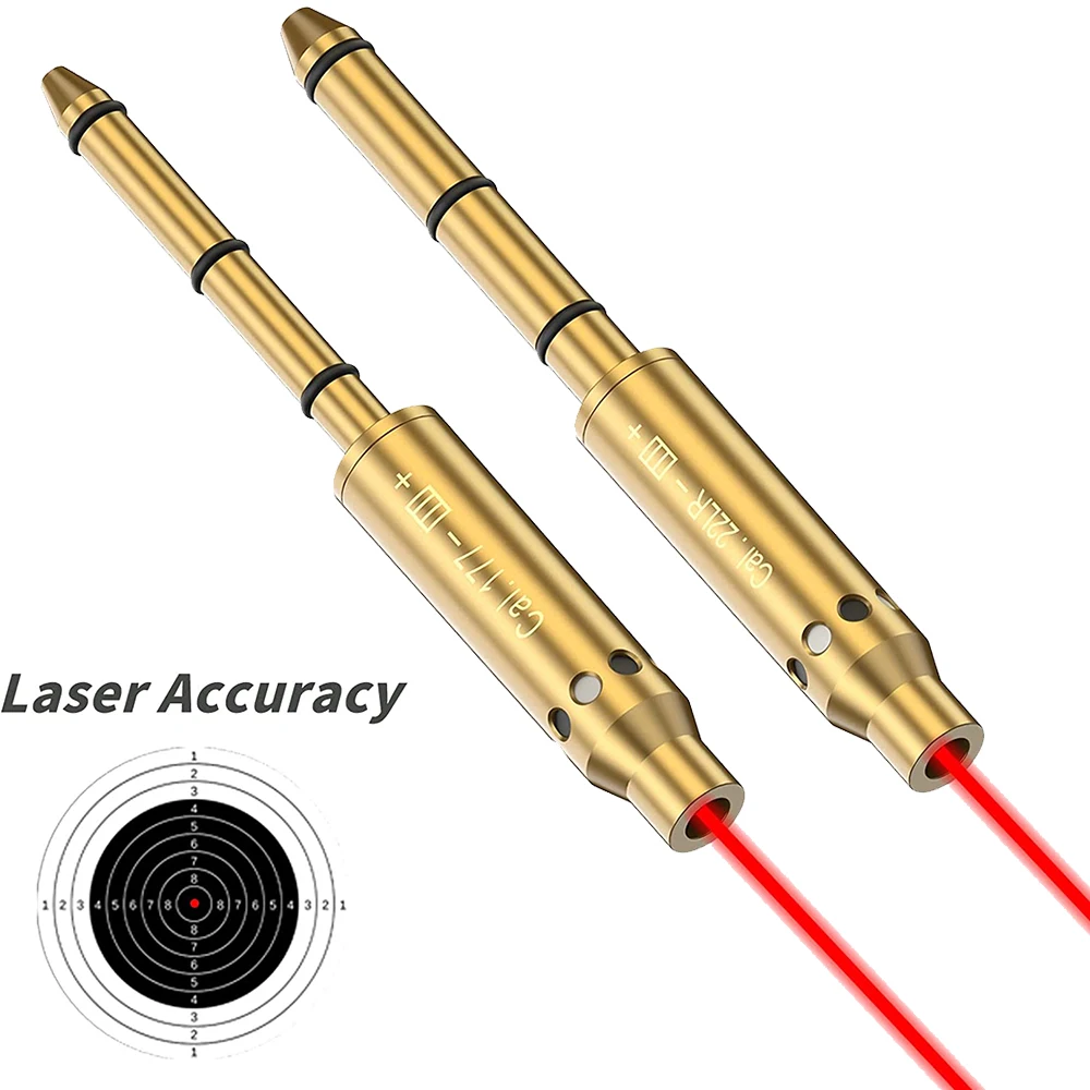 Laser Bore Sight para Pistola Rifle, Cartucho Colimador, Sight End Barrel,. 22LR,. 177. 223Rem, 9mm,. 38Spl