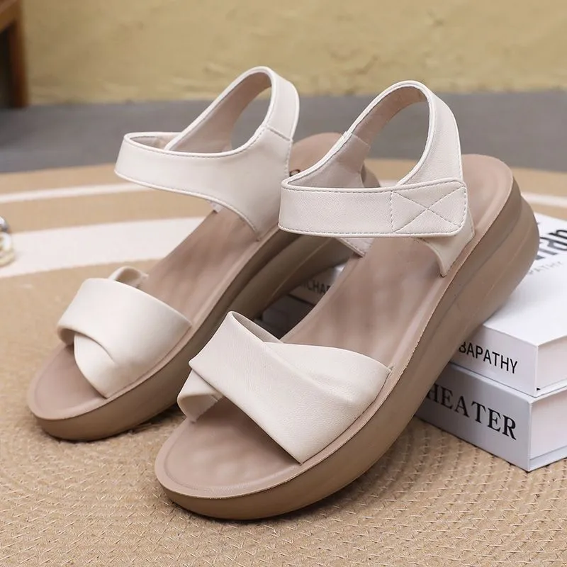 2025 35-40 Tacón de Cuña para Mujer Zapatos de Mujer Sandalias de Verano 2025 Sandalias de Plataforma de Mujer de Lujo Vestido Sandalias Roma en Cuero