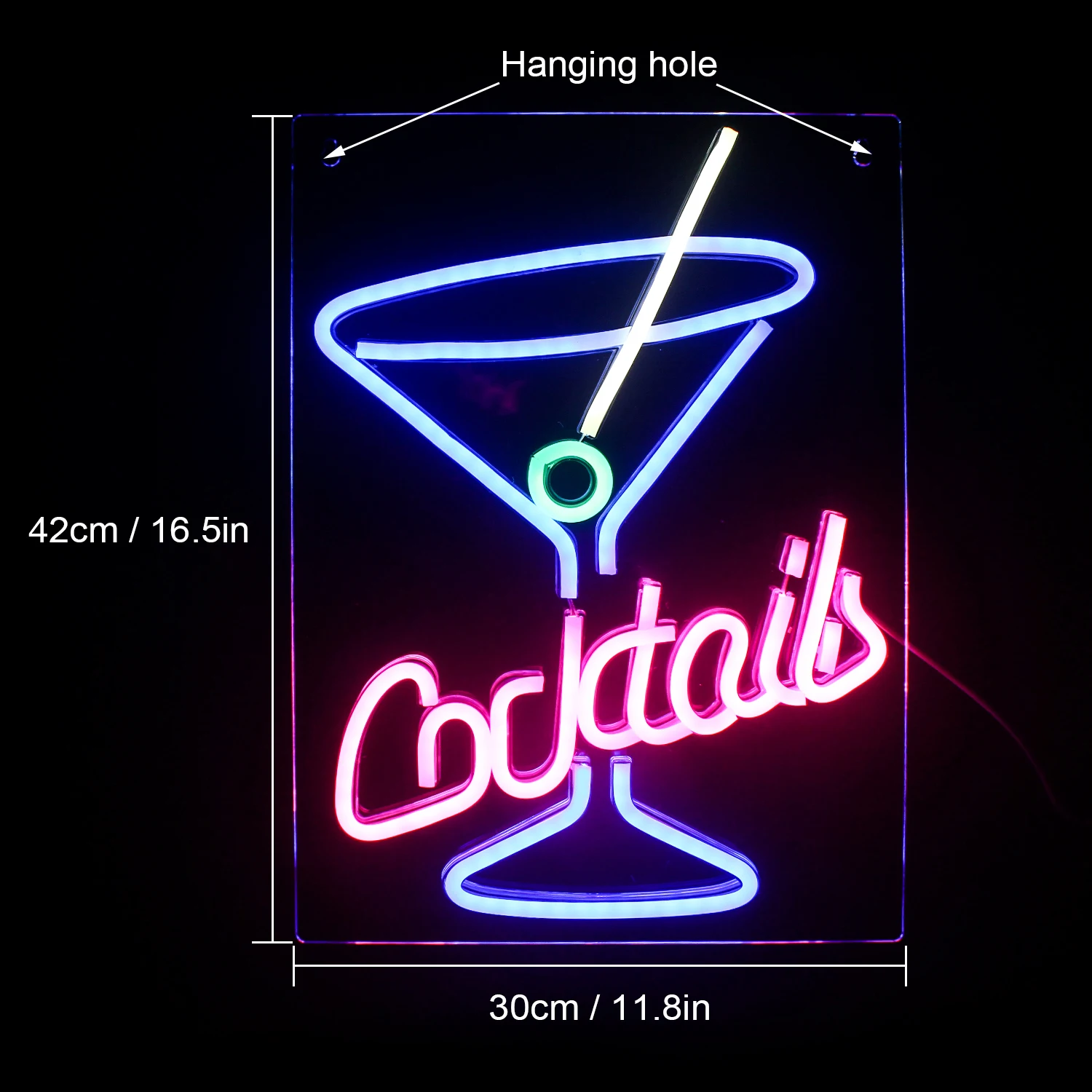 Señal Led de neón para cócteles, luces acrílicas para Bar, Club, Hotel, Pub, cafetería, fiesta de cumpleaños, Lámpara decorativa de pared para