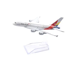 JASON TUTU 16cm Asiana Airlines Aeroplane model Airbus A380 Planel Airplane Diecast Metal 1/400 Scale Planes