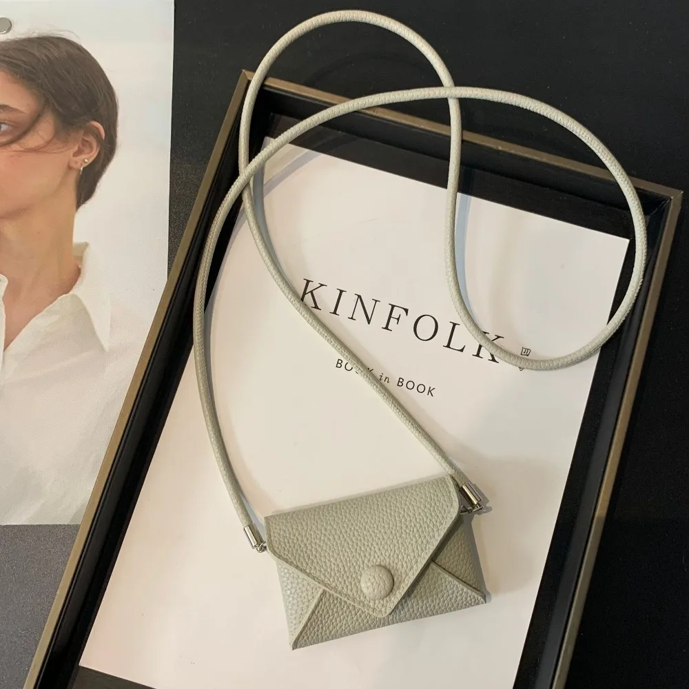 Moda mini bolsa de armazenamento couro do plutônio colar cintura saco cor sólida multifuncional moeda bolsa