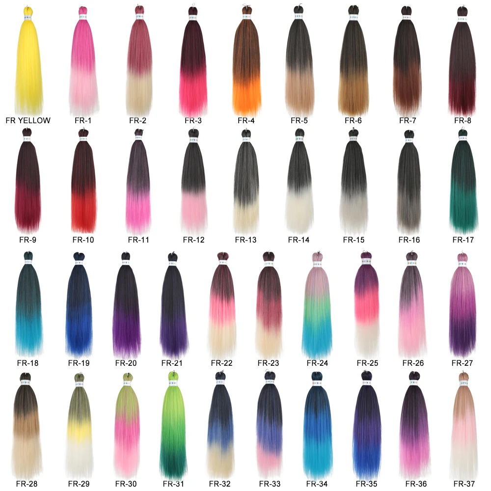 NEW 26InchEasy Braids Hair Synthetic Colourful Pre Stretched Braiding Hair Extensions Jumbo Braids Ombre Yaki Long Straight Hair