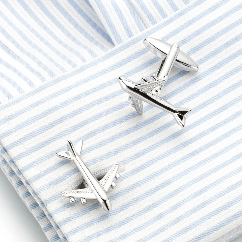 

Aircraft Business Airplane Modeling Shirt Men'S Suit Accessories Copper Metal Studs Durable Smooth Design Party Wear Mens