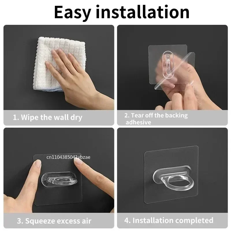 1/5/10/20pcs Punch-Free Non-Marking Round Hook Transparent Sucker Hanger Clothes Storage Rack Kitchen Bathroom Adhesive Hooks