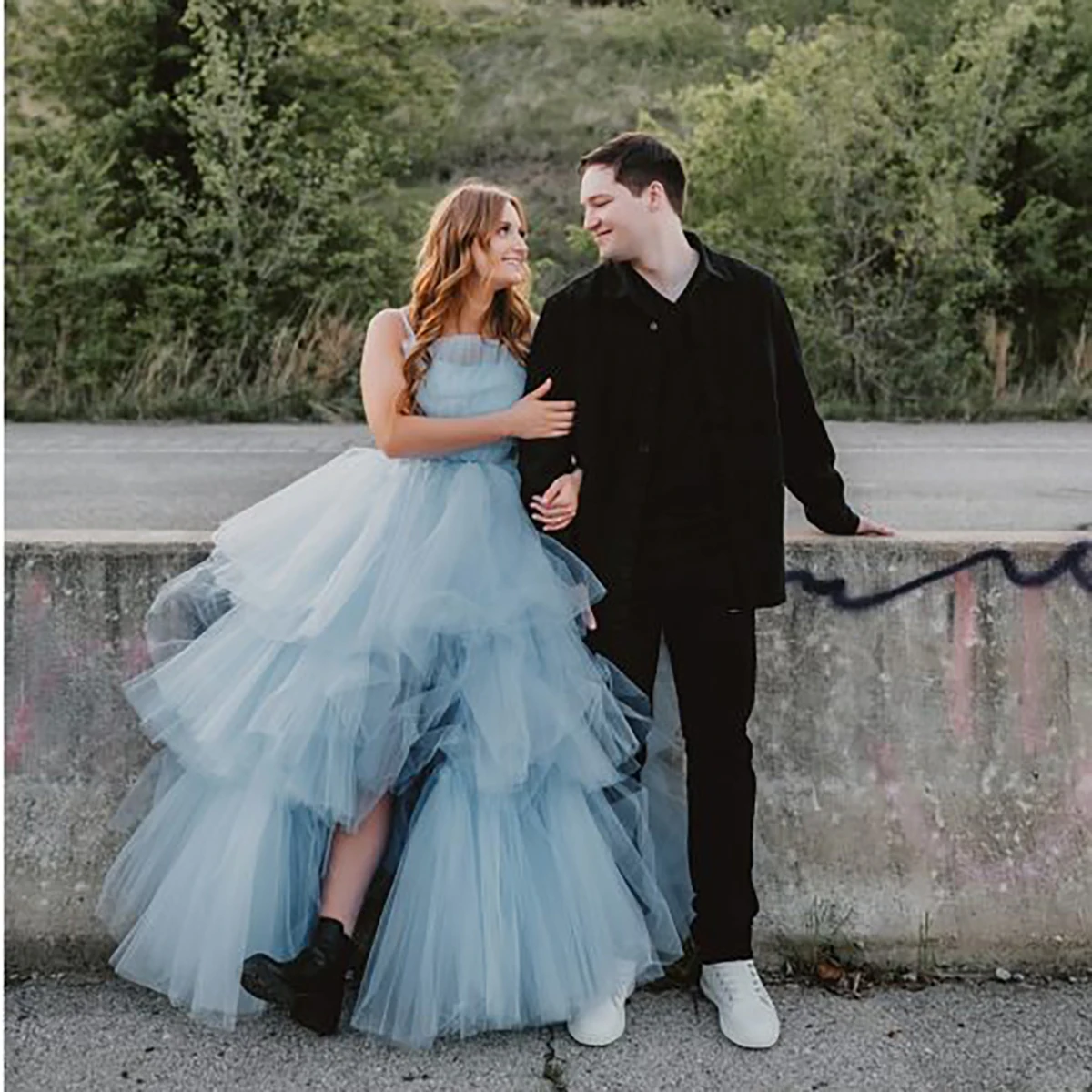 Alta fenda em camadas tule tutu princesa aniversário senoir vestido de festa personalizado sem alças sólido plissado malha comprimento total vestidos de baile