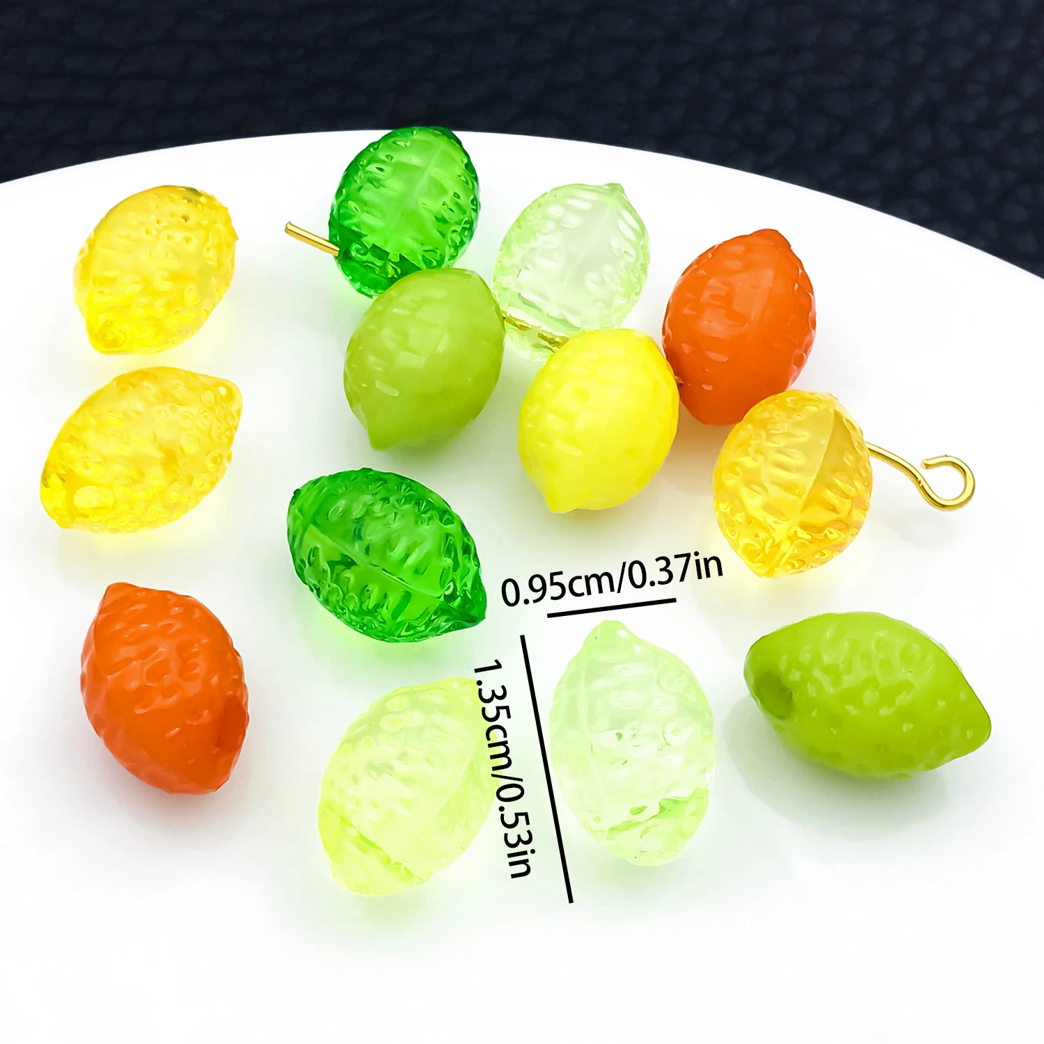 20pc 13.5x9.5mm acrylic stereo fruit lemon charms pendant, suitable for DIY earrings necklace bracelet making accessories