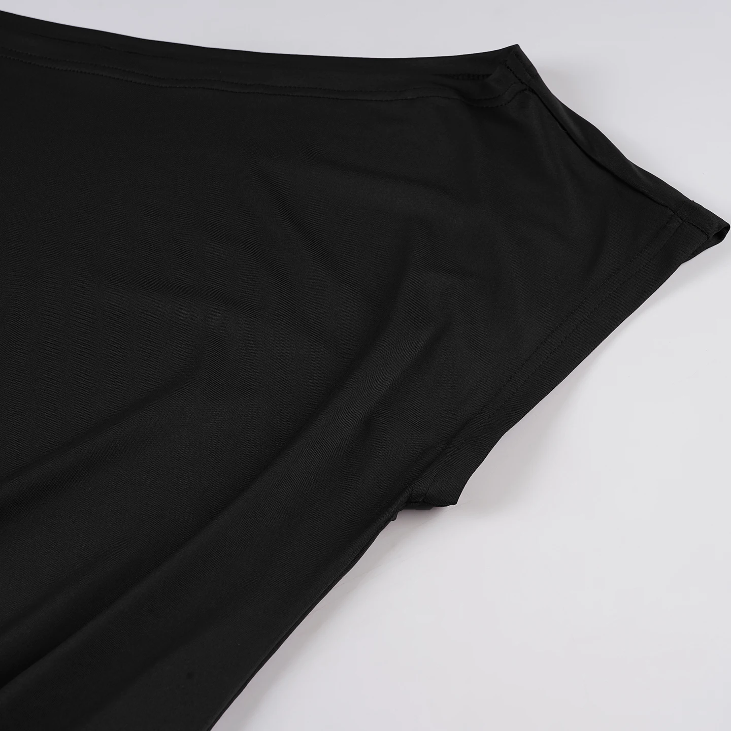 SUCHCUTE Wickelkleid mit Fledermausärmeln für Damen, One-Shoulder, solides, rückenfreies, figurbetontes Kleid, Abendparty, Clubkleid, Y2K, sexy Outfits für den Sommer – Detail 8
