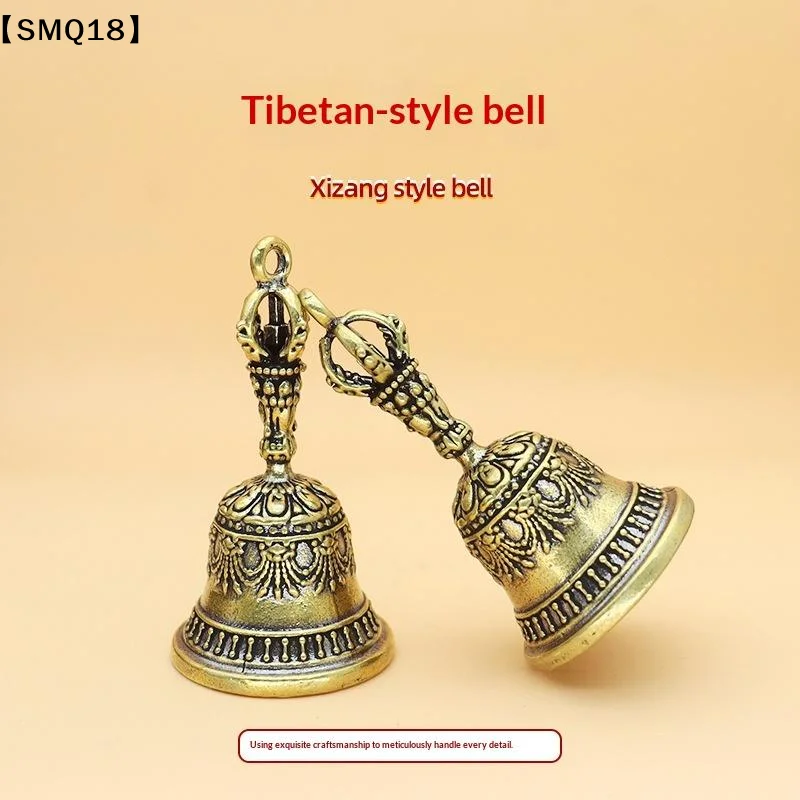 Vintage Solid Brass Bell With Intricate Carved Details And Crisp Sound Perfect For Meditation Home Altar Spiritual Practice【SMQ】