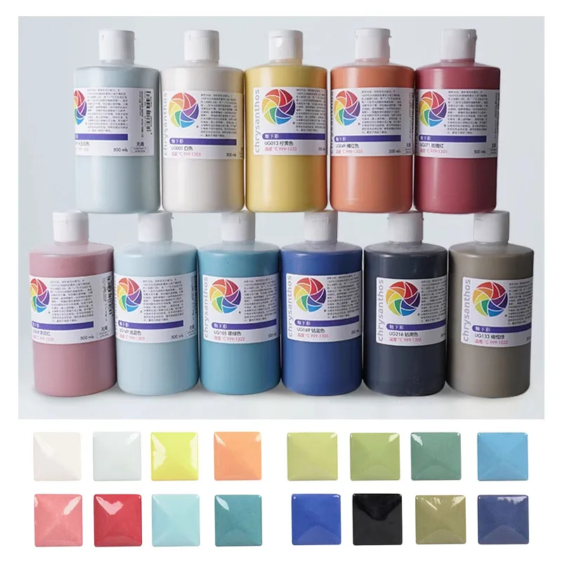 500ml Large Bottle Ug Underglaze Color Ceramic Hand-painted Pigment Medium High Temperature Glaze Diy Ceramic Material